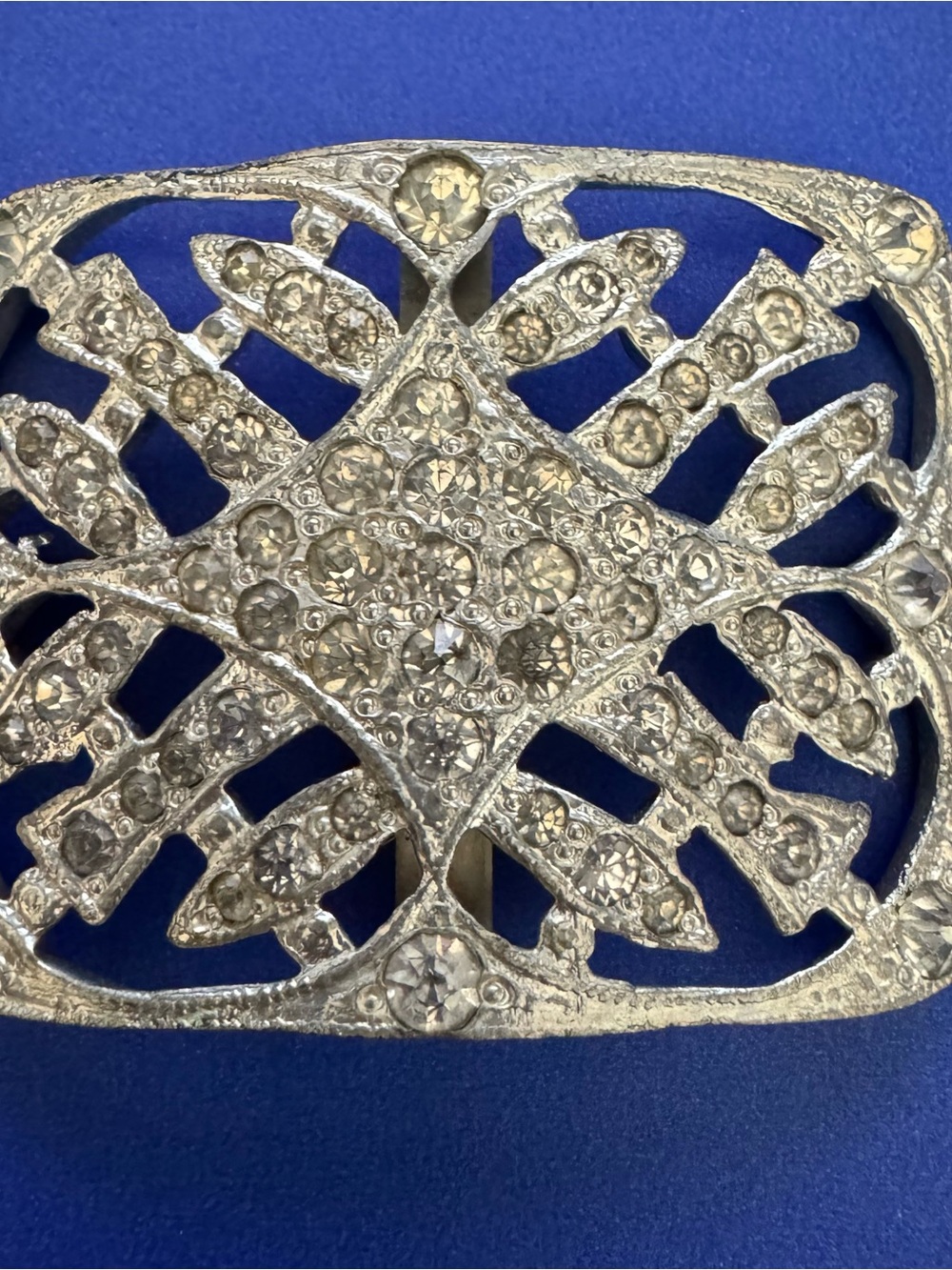 Antique M.G. Clear Rhinestone Shoe Buckle